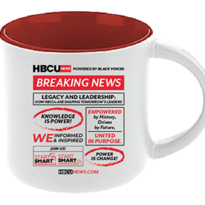 White/Red Interior “Breaking News” Ceramic Mug